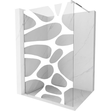Mexen Kioto ścianka prysznicowa Walk-in 90 x 200 cm, biała fala 8 mm, chrom - 800-090-101-01-97