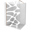 Mexen Kioto ścianka prysznicowa Walk-in 100 x 200 cm, biała fala 8 mm, różowe złoto - 800-100-101-60-97