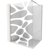 Mexen Kioto ścianka prysznicowa Walk-in 130 x 200 cm, biała fala 8 mm, różowe złoto - 800-130-101-60-97