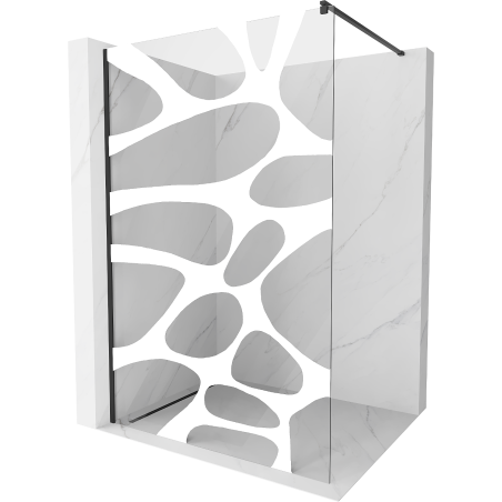 Mexen Kioto ścianka prysznicowa Walk-in 80 x 200 cm, biała fala 8 mm, czarna - 800-080-101-70-97