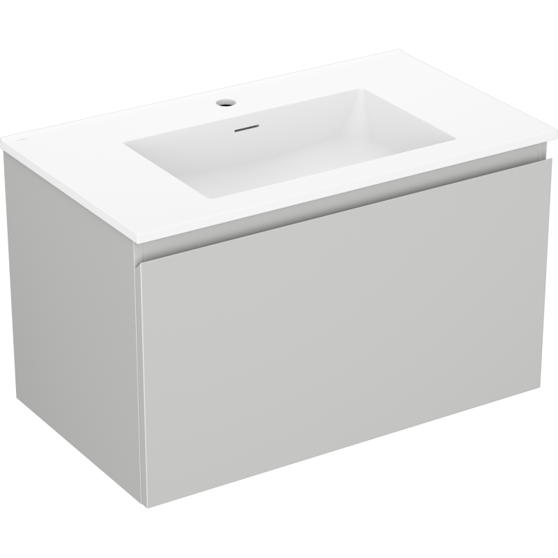 Mexen Orio szafka łazienkowa 80 cm z umywalką Otis, 1 szuflada, szara mat/biała mat - 91A10-08047-1-BF62-W18M01