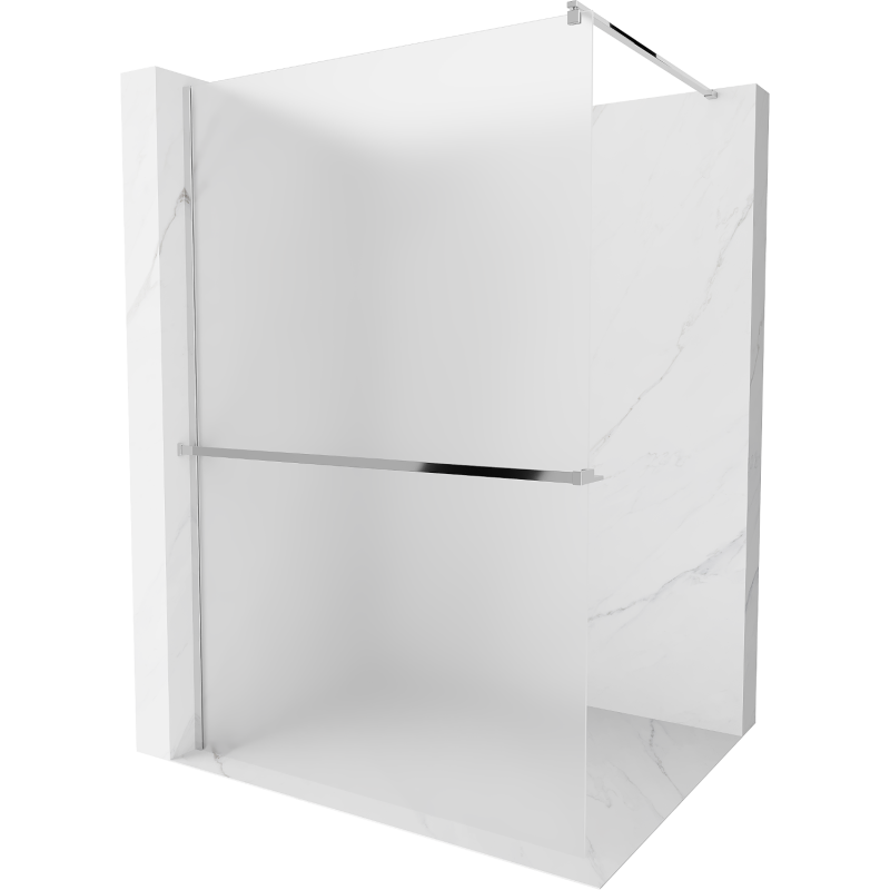 Mexen Kioto+ ścianka prysznicowa z półką Walk-in 100 x 200 cm, szron, chrom - 800-100-121-01-30