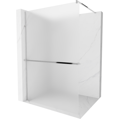 Mexen Kioto+ ścianka prysznicowa z półką Walk-in 110 x 200 cm, szron, chrom - 800-110-121-01-30