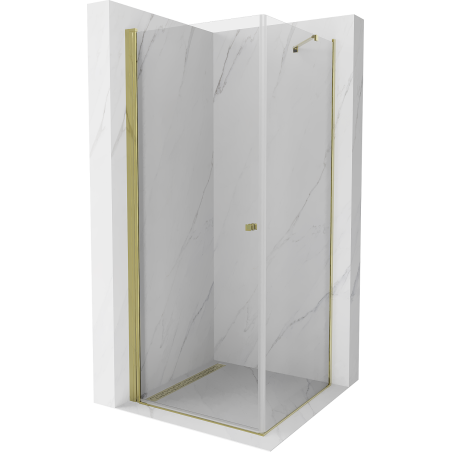 Mexen Pretoria kabina prysznicowa uchylna 70 x 70 cm, transparent, złota - 852-070-070-50-00