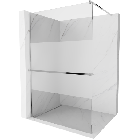 Mexen Kioto+ ścianka prysznicowa z półką Walk-in 90 x 200 cm, transparent/szron, chrom - 800-090-121-01-35