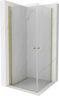 Mexen Pretoria Duo kabina prysznicowa uchylna 70 x 70 cm, transparent, złota - 852-070-070-50-00-02