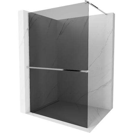 Mexen Kioto+ ścianka prysznicowa z półką Walk-in 120 x 200 cm, grafit, chrom - 800-120-121-01-40