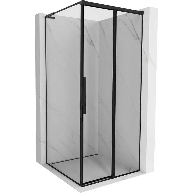 Mexen Rox L kabina prysznicowa rozsuwana prawa 95 x 95 cm, czarna ramka , czarna - 8C2L-095-095-70-70-P