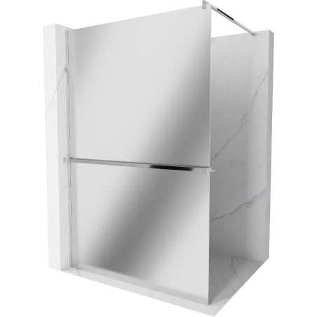 Mexen Kioto+ ścianka prysznicowa z półką Walk-in 100 x 200 cm, lustro, chrom - 800-100-121-01-50