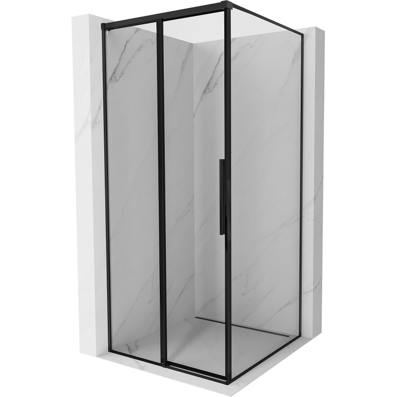 Mexen Rox kabina prysznicowa rozsuwana lewa 90 x 90 cm, czarna ramka, czarna -  8C2-090-090-70-70-L