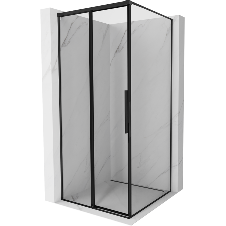Mexen Rox kabina prysznicowa rozsuwana lewa 90 x 90 cm, czarna ramka, czarna -  8C2-090-090-70-70-L