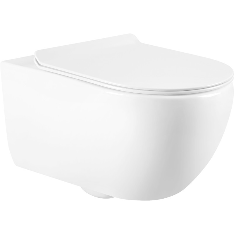 Mexen Carmen 2.0  miska wc Rimless z deską wolnoopadającą slim, duroplast, biała połysk - 3088L4000