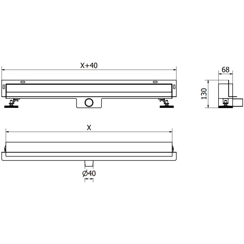 Mexen Flat Wall odpływ liniowy ścienny 2w1 90 cm, złoty szczotkowany - 1A30090