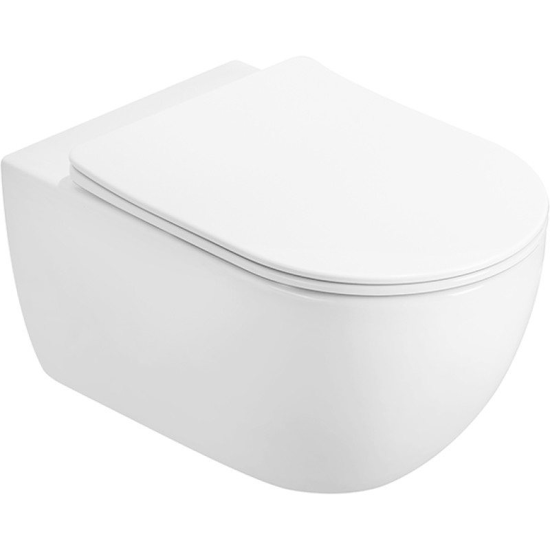 Mexen Carmen 2.0  miska wc Rimless Tornado z deską wolnoopadającą slim, duroplast, biała połysk - 3088L4000T