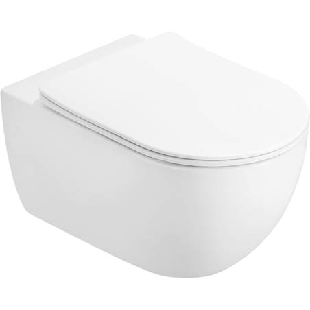 Mexen Carmen 2.0  miska wc Rimless Tornado z deską wolnoopadającą slim, duroplast, biała połysk - 3088L4000T