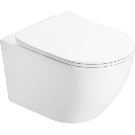 Mexen Lena 2.0 miska wc Rimless z deską wolnoopadającą slim, duroplast, biała połysk - 3022L4000