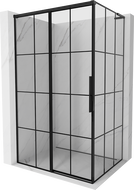 Mexen Rox L kabina prysznicowa rozsuwana lewa 90 x 80 cm, czarna kratka , czarna - 8C2L-090-080-70-77-L