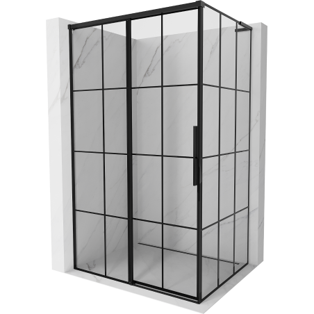 Mexen Rox L kabina prysznicowa rozsuwana lewa 95 x 85 cm, czarna kratka , czarna - 8C2L-095-085-70-77-L