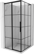 Mexen Rox L kabina prysznicowa rozsuwana lewa 90 x 90 cm, czarna kratka , czarna - 8C2L-090-090-70-77-L
