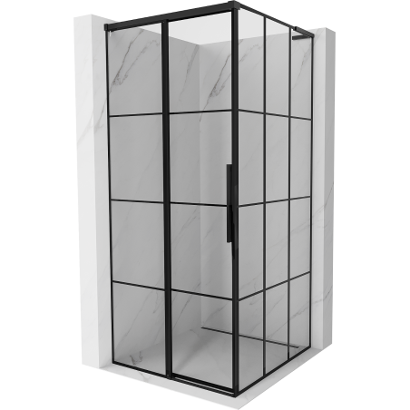 Mexen Rox L kabina prysznicowa rozsuwana lewa 95 x 95 cm, czarna kratka , czarna - 8C2L-095-095-70-77-L