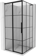 Mexen Rox L kabina prysznicowa rozsuwana lewa 110 x 110 cm, czarna kratka , czarna - 8C2L-110-110-70-77-L