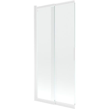 Mexen Fox parawan nawannowy 2-skrzydłowy przesuwny 85 x 150 cm, transparent, biały - 891-085-002-20-00