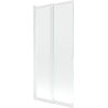 Mexen Fox parawan nawannowy 2-skrzydłowy przesuwny 85 x 150 cm, transparent, biały - 891-085-002-20-00