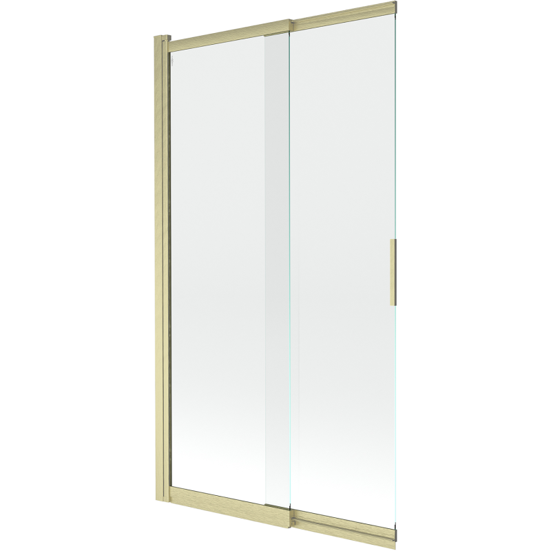 Mexen Fox parawan nawannowy 2-skrzydłowy przesuwny 100 x 150 cm, transparent, złoty szczotkowany - 891-100-002-55-00