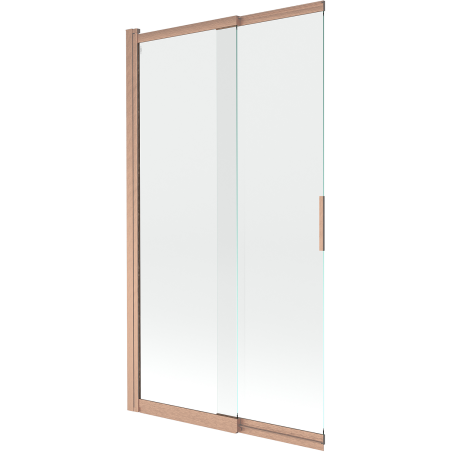 Mexen Fox parawan nawannowy 2-skrzydłowy przesuwny 100 x 150 cm, transparent, miedź szczotkowana - 891-100-002-65-00