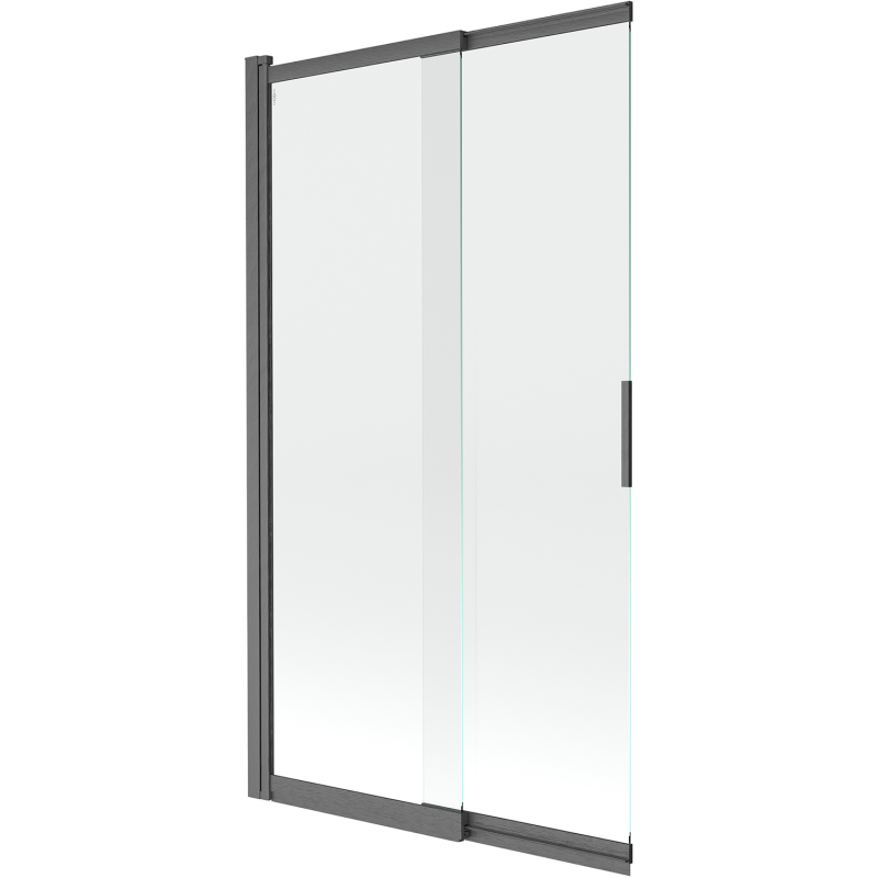 Mexen Fox parawan nawannowy 2-skrzydłowy przesuwny 100 x 150 cm, transparent, gun gray szczotkowany - 891-100-002-66-00