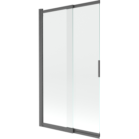 Mexen Fox parawan nawannowy 2-skrzydłowy przesuwny 100 x 150 cm, transparent, gun gray szczotkowany - 891-100-002-66-00