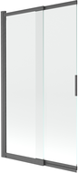 Mexen Fox parawan nawannowy 2-skrzydłowy przesuwny 100 x 150 cm, transparent, gun gray szczotkowany - 891-100-002-66-00