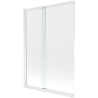 Mexen Fox parawan nawannowy 2-skrzydłowy przesuwny 120 x 150 cm, transparent, biały - 891-120-002-20-00