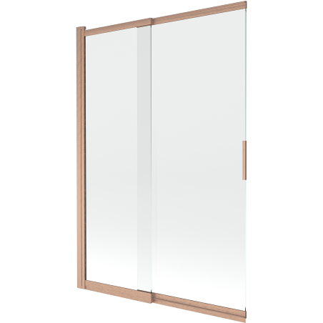 Mexen Fox parawan nawannowy 2-skrzydłowy przesuwny 120 x 150 cm, transparent, miedź szczotkowana - 891-120-002-65-00