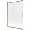 Mexen Fox parawan nawannowy 2-skrzydłowy przesuwny 120 x 150 cm, transparent, miedź szczotkowana - 891-120-002-65-00