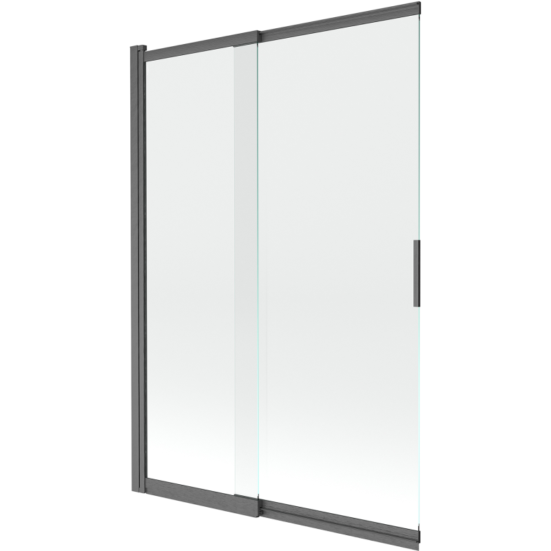 Mexen Fox parawan nawannowy 2-skrzydłowy przesuwny 120 x 150 cm, transparent, gun gray szczotkowany - 891-120-002-66-00