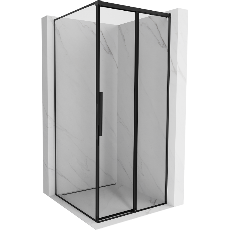 Mexen Rox kabina prysznicowa rozsuwana prawa 90 x 90 cm, czarna ramka, czarna -  8C2-090-090-70-70-P