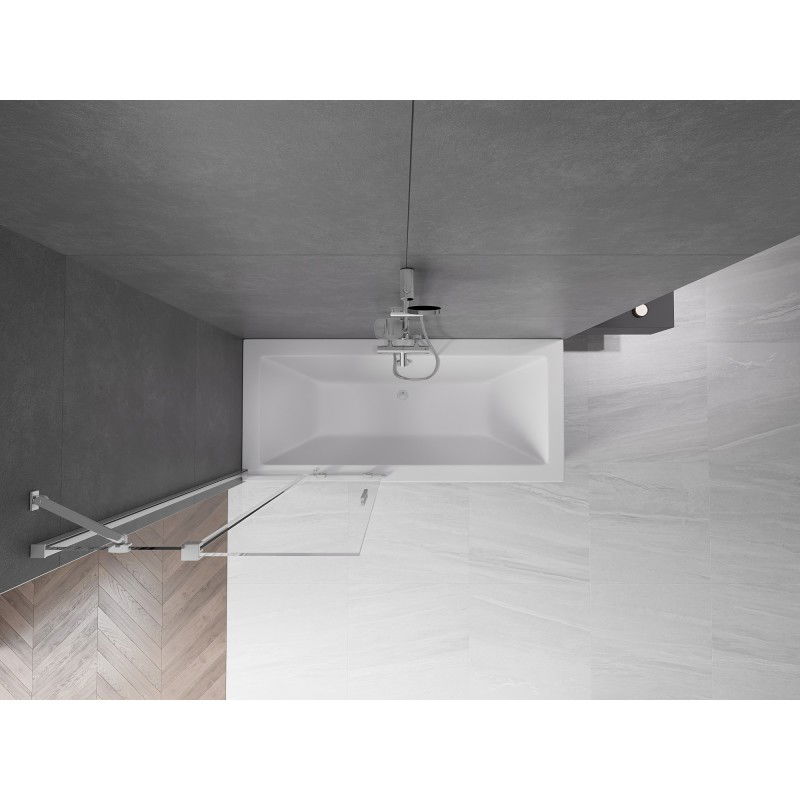 Mexen Velar parawan nawannowy 2-skrzydłowy rozsuwany 80 x 150 cm, transparent, chrom - 896-080-000-01-01