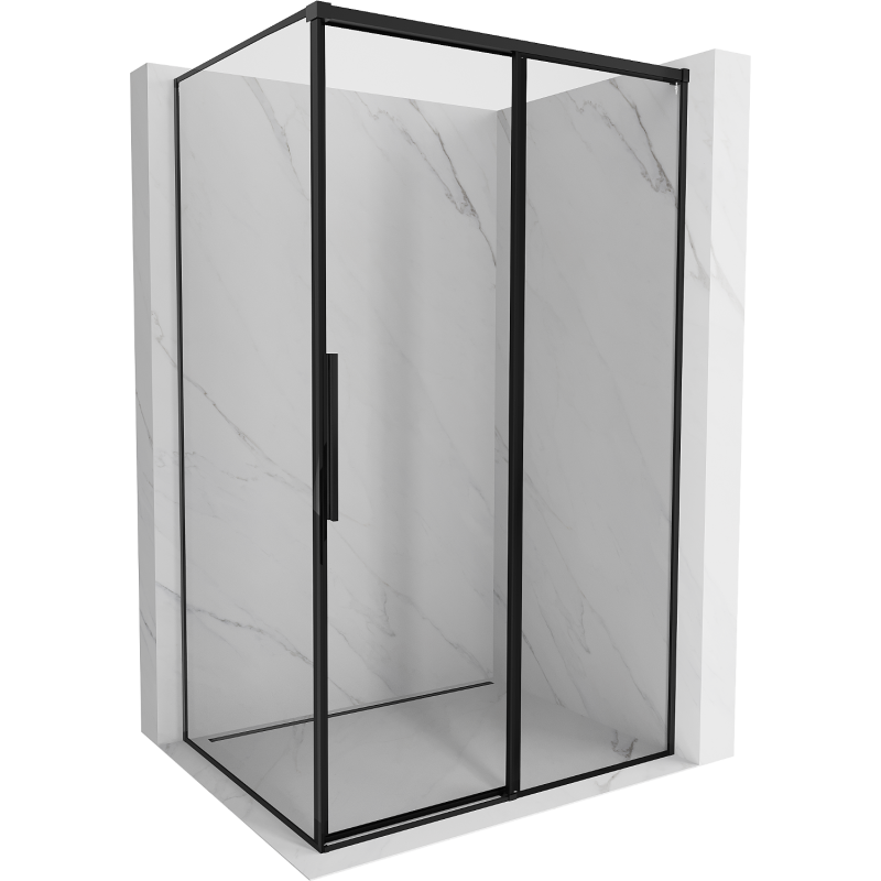 Mexen Rox kabina prysznicowa rozsuwana prawa 90 x 95 cm, czarna ramka, czarna - 8C2-090-095-70-70-P