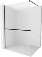 Mexen Kioto+ ścianka prysznicowa z półką Walk-in 80 x 200 cm, szron, czarna - 800-080-121-70-30