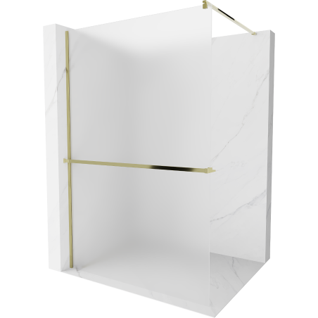 Mexen Kioto+ ścianka prysznicowa z półką Walk-in 70 x 200 cm, szron, złota - 800-070-121-50-30