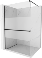 Mexen Kioto+ ścianka prysznicowa z półką Walk-in 90 x 200 cm, transparent/szron, czarna - 800-090-121-70-35