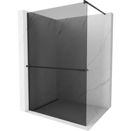 Mexen Kioto+ ścianka prysznicowa z półką Walk-in 70 x 200 cm, grafit, czarna - 800-070-121-70-40