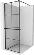 Mexen Kioto+ ścianka prysznicowa z półką Walk-in 70 x 200 cm, czarna kratka, czarna - 800-070-121-70-77