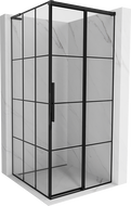 Mexen Rox L kabina prysznicowa rozsuwana prawa 90 x 90 cm, czarna kratka , czarna - 8C2L-090-090-70-77-P