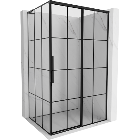 Mexen Rox L kabina prysznicowa rozsuwana prawa 90 x 95 cm, czarna kratka , czarna - 8C2L-090-095-70-77-P