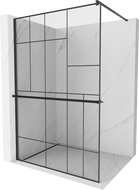 Mexen Kioto+ ścianka prysznicowa z półką Walk-in 70 x 200 cm, czarny wzór, czarna - 800-070-121-70-78