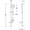 Mexen DB74 zestaw prysznicowy suwany, czarny - 785744584-70