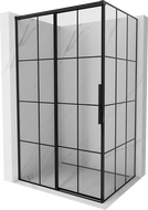 Mexen Rox kabina prysznicowa rozsuwana lewa 130 x 85 cm, czarna kratka, czarna -  8C2-130-085-70-77-L