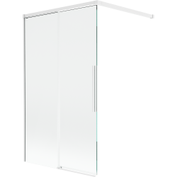 Mexen Rox parawan nawannowy 2-skrzydłowy rozsuwany 100 x 150 cm, transparent, biały - 8C9-100-003-20-00